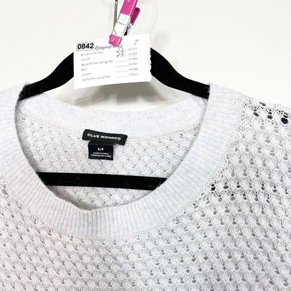 CLUB MONACO SWEATER WOOL ALPACA BLEND LOOSE KNIT GRAY WOMENS SMALL - Picture 2 of 6